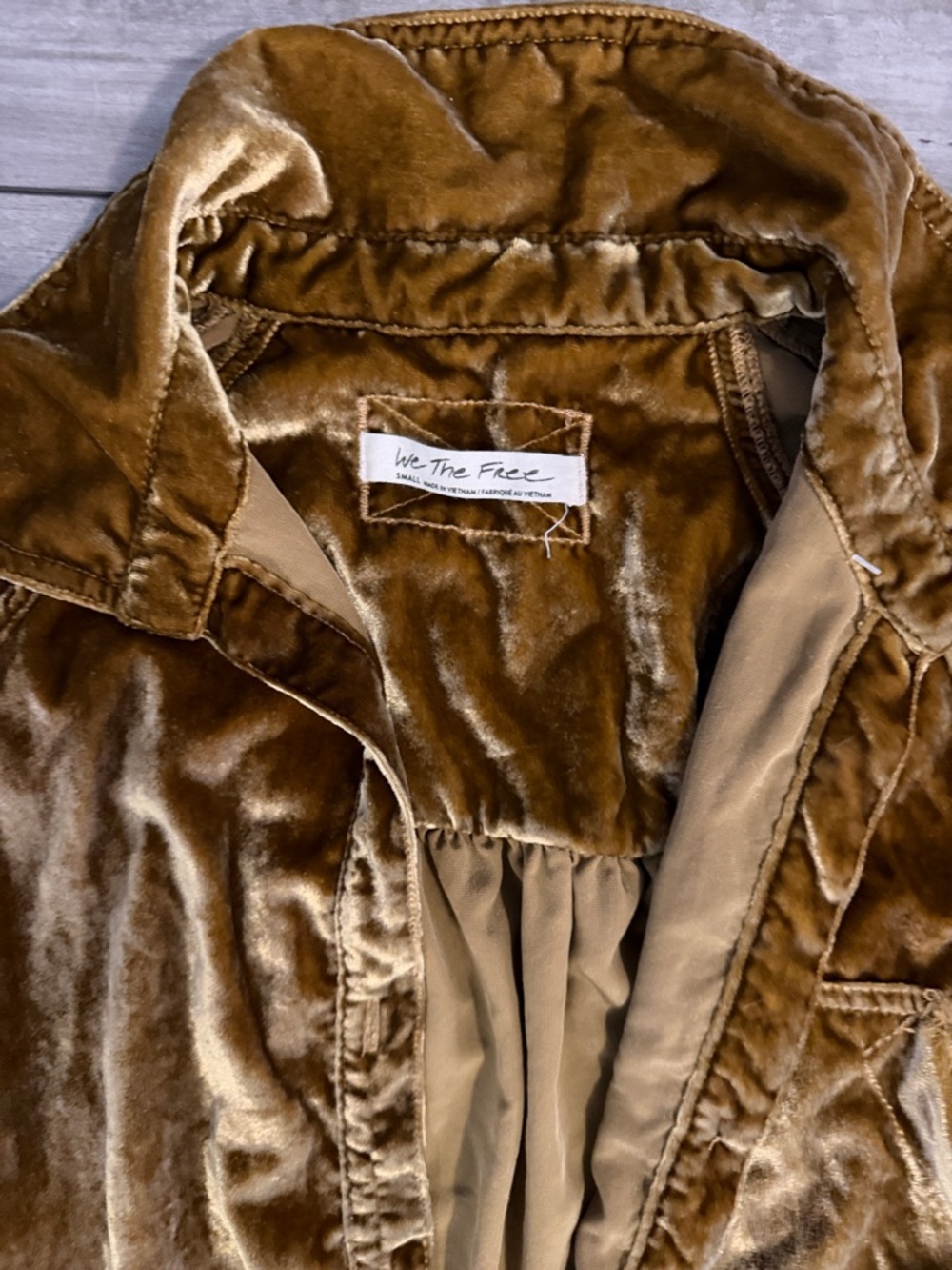 We The Free Plush Velvet Teddy Jacket in Warm Brown